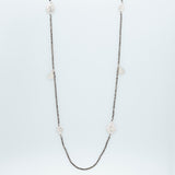 Filigree & glass bead necklace - Grey and Silver