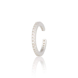 SIlver Slim Sparkle Ear Cuff - Single