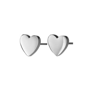 Silver Heart Studs