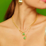 Green Stone charm Necklace