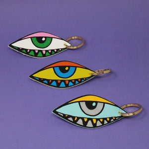 Evil Eye Key Ring - Pink/Green