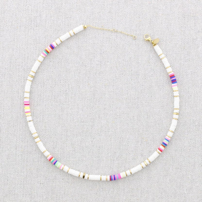 Collar/pulsera de cuentas brillantes - Blanco