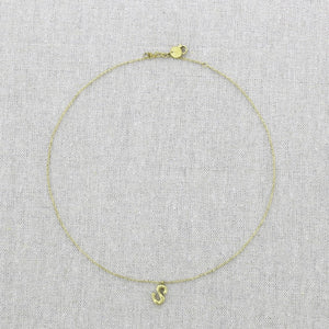 Bamboo Initial Necklaces - Gold