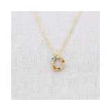 Crystal Initial Necklaces - Gold