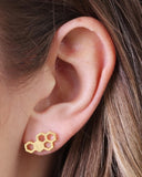 Gold Honeycomb earrings