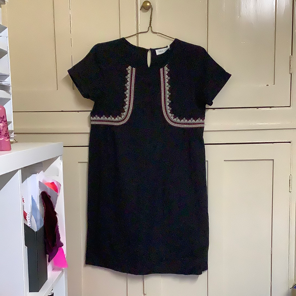 Black cotton Embroidered Dress