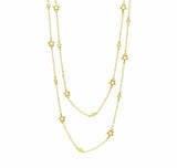 Long Gold Star cutout Necklace