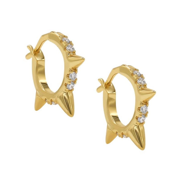 Spike and crystal Hoops
