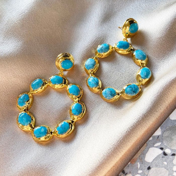 Boucles d'oreilles turquoise tendance