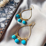 Boucles d'oreilles en forme de larme turquoise