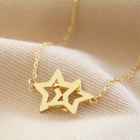 Interlocking star necklace in Gold