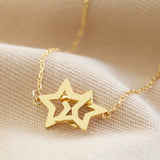 Interlocking star necklace in Gold