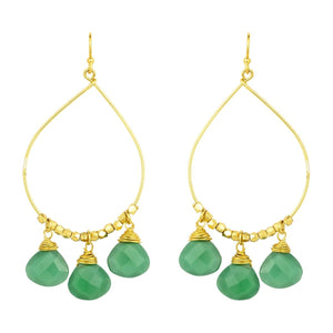 Teardrop Green Earrings