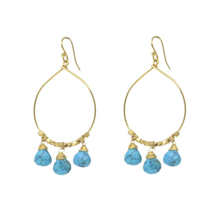 Boucles d'oreilles en forme de larme turquoise