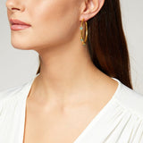 Studded Hoop Earrings - Aqua