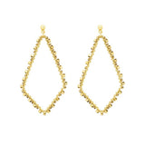 Gold Beaded Diamond Earrings