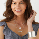 Double strand bar necklace - Silver