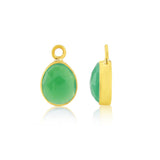 Gold Hoops with interchangeable Chrysoprase Drops
