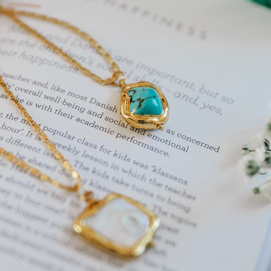 Necklace with Chunky turquoise pendant