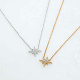 Silver starburst necklace