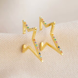 Rainbow Star outline earrings