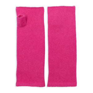 Plain Cashmere Wrist Warmers - Pink
