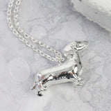 Dachsund Necklace - Silver