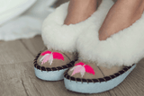 Slippers - Bright Pink Embroidery