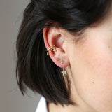 4 Tiny gold shape studs