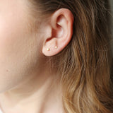 4 Tiny gold shape studs