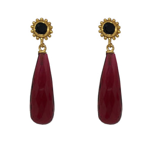 Boucles d'oreilles pendantes rouges