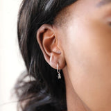 Sterling Silver Star charm Hoops