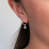 Small Silver Star Hoops