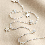 Crystal Star charm Necklace - Silver