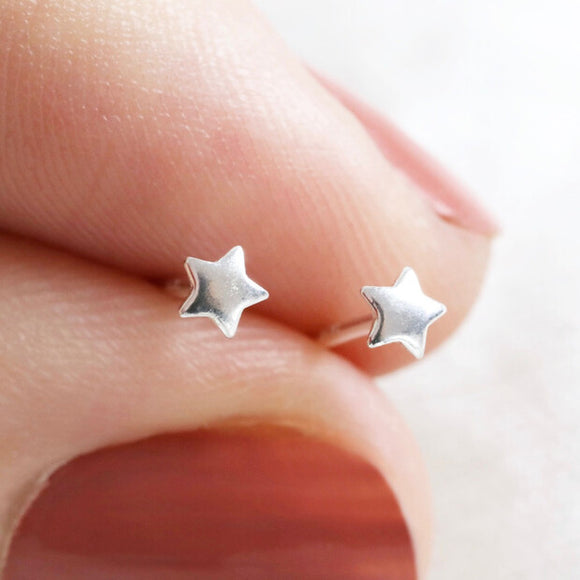 Small Silver Star Studs